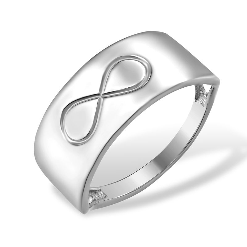 серебряное кольцо с символом бесконечности